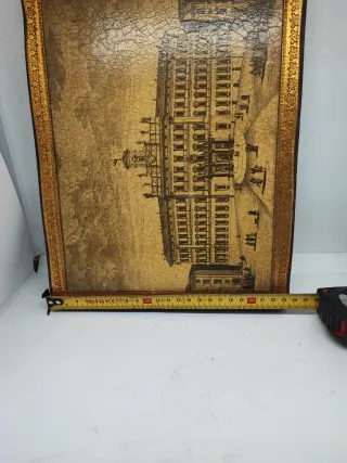 Quadretto vintage in legno con cornice dorata