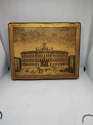 Quadretto vintage in legno con cornice dorata