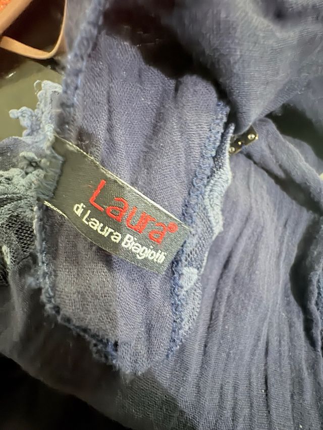 Foulard Laura Biagiotti blu con pizzo