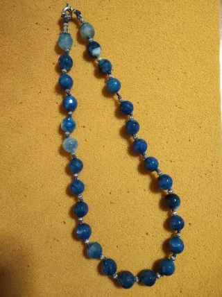 Collana perle blu e verdi