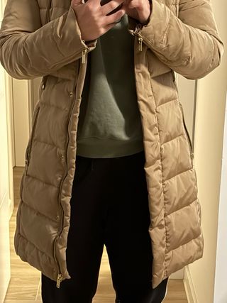 Abrigo largo Mango beige/dorado