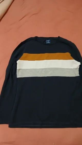 Camiseta manga larga hombre azul