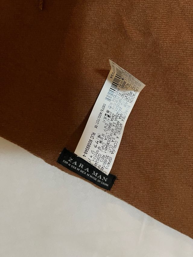 Bufanda Zara Marrón Hombre