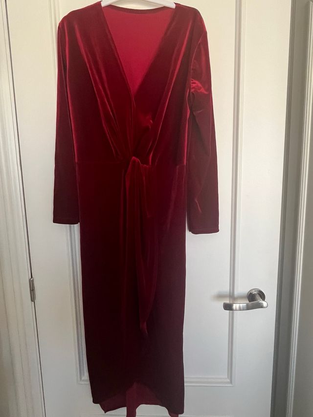 Vestido Terciopelo Granate Largo