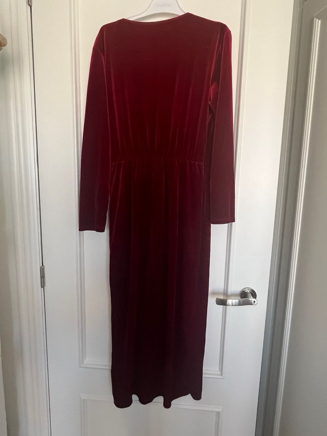 Vestido Terciopelo Granate Largo