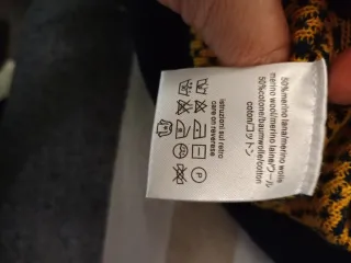 Maglione uomo fantasia zig-zag blu e giallo