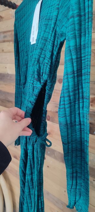 Vestido Zara Punto Verde Talla m