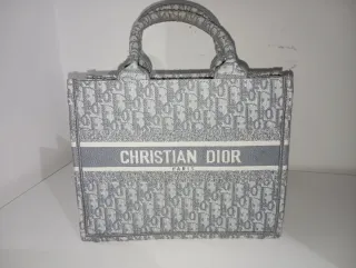 Borsa Christian Dior grigio e bianco