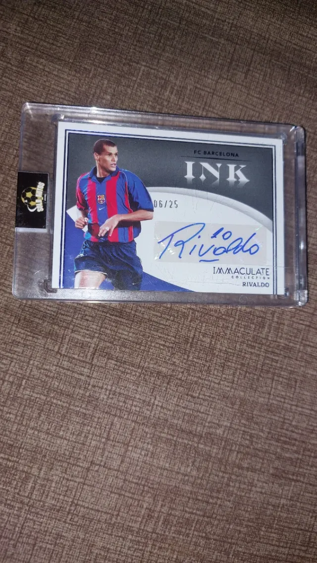 Tarjeta Fútbol FC Barcelona RIVALDO Firmada
