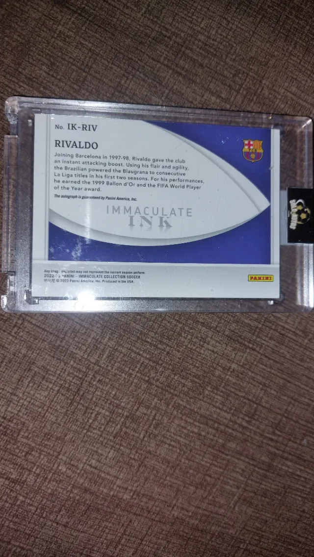 Tarjeta Fútbol FC Barcelona RIVALDO Firmada