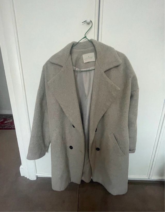 Abrigo beige/gris