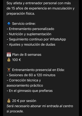 Entrenador Personal y Clases Privadas