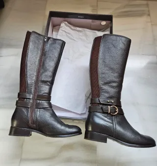 Botas altas ANTEA piel marrón