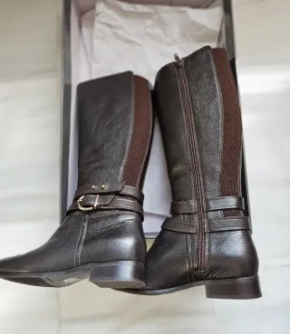 Botas altas ANTEA piel marrón