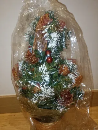 Adorno de Mini árbol de Navidad decorado