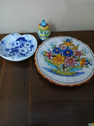 Set 3 pezzi ceramica Deruta vintage