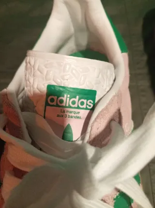 Adidas Gazelle rosa y verde