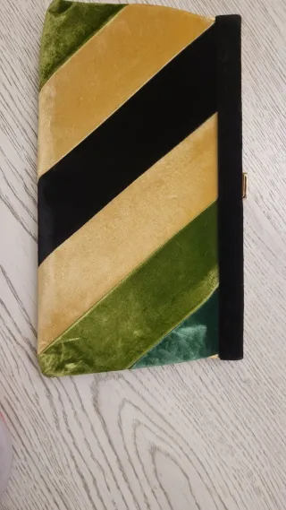 Bolso fiesta terciopelo rayas