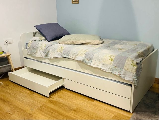 Cama nido SLÄKT blanca 90x200 cm