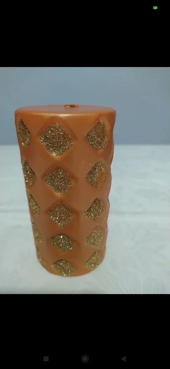 2 Candele Bronzo Glitter