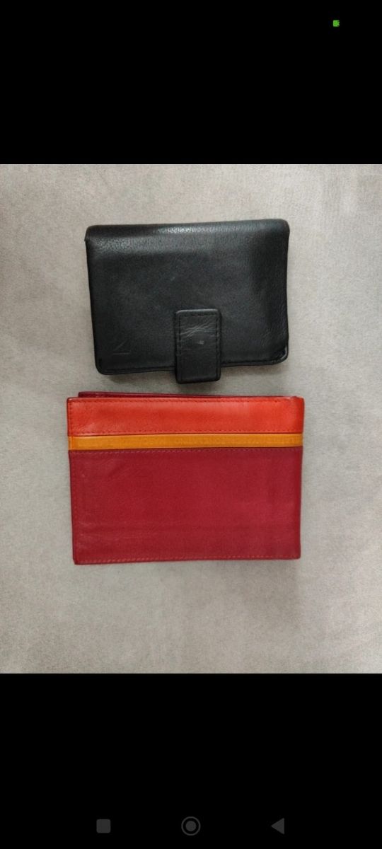 Set portafogli uomo pelle nero e rosso