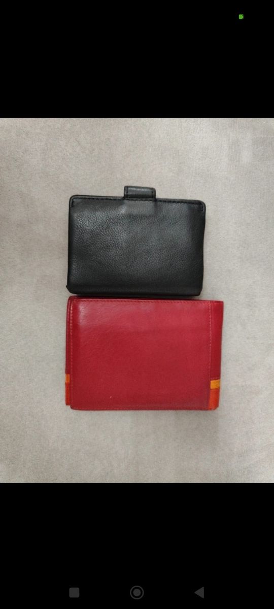 Set portafogli uomo pelle nero e rosso