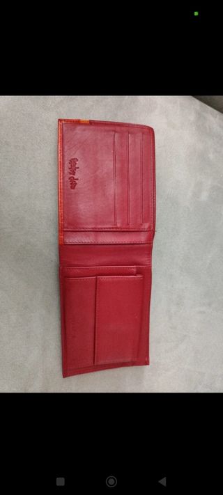 Set portafogli uomo pelle nero e rosso