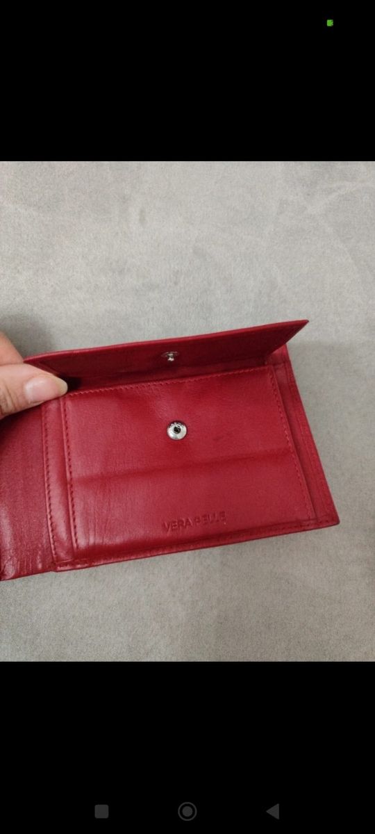 Set portafogli uomo pelle nero e rosso