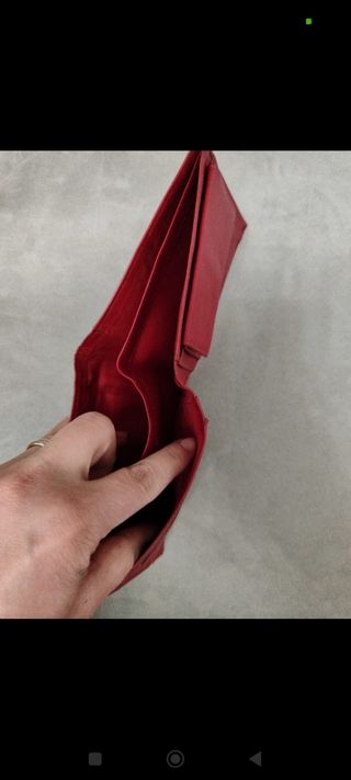 Set portafogli uomo pelle nero e rosso