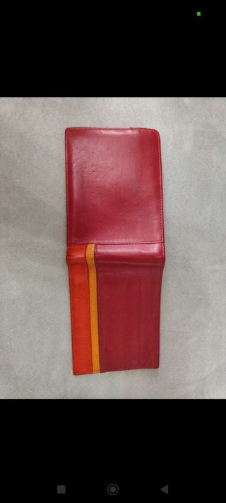 Set portafogli uomo pelle nero e rosso