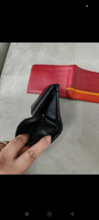 Set portafogli uomo pelle nero e rosso