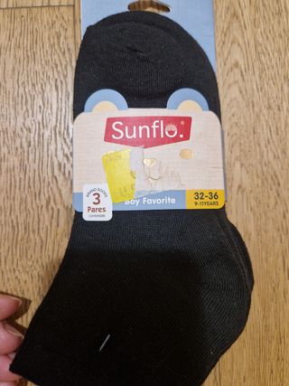 Set 3 paia di calzini neri Sunflo tg.32-36 (9-11 a