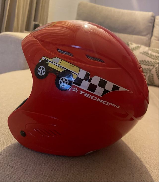 Casco de esquí infantil rojo