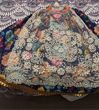 Falda Fallera Mayor Azul Multicolor