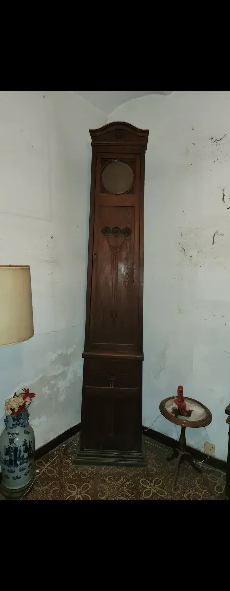 Reloj de pie antiguo madera tallada