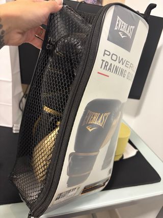 Guantes Boxeo Everlast Powerlock 2R Negro/Dorado