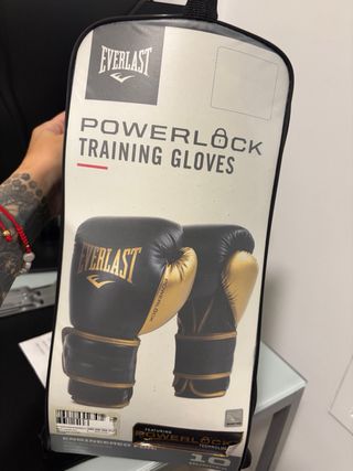 Guantes Boxeo Everlast Powerlock 2R Negro/Dorado