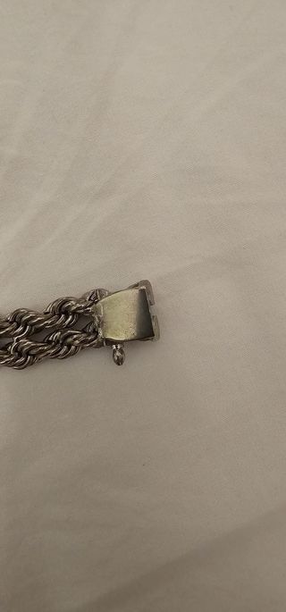 Pulsera baño plata estilo cadena doble