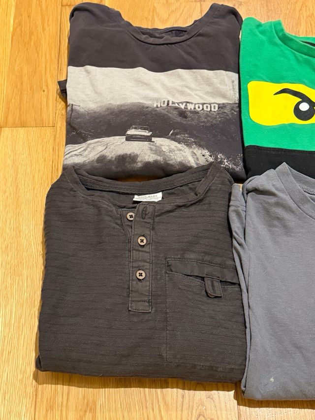 Lote 6 camisetas manga larga niño 8 años