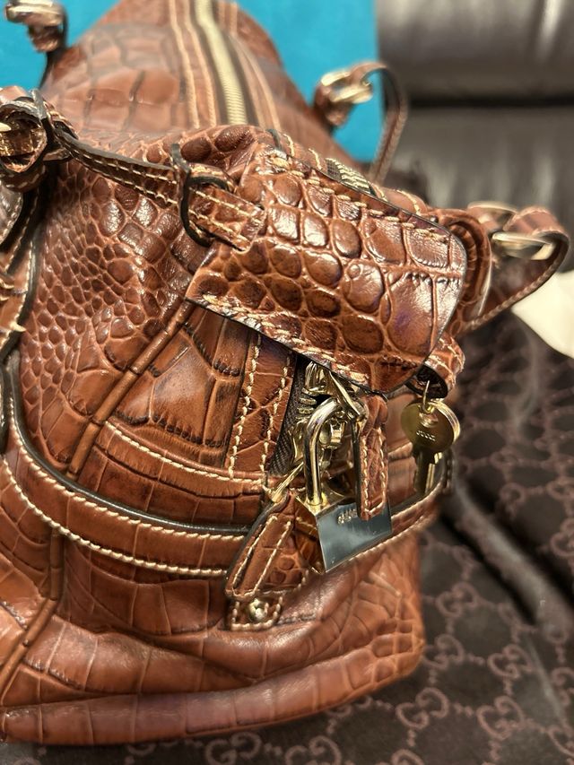 Bolso Gucci 85 Aniversario Marrón Cocodrilo