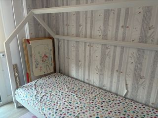 Cama casa madera blanca con colchon