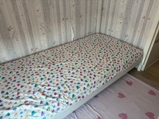 Cama casa madera blanca con colchon