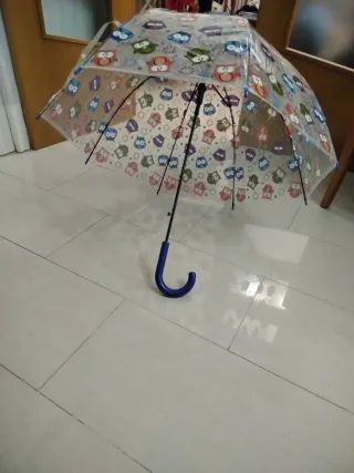 Paraguas infantil  transparente con búhos