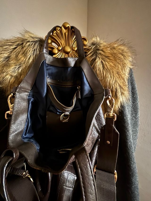 Bolso Tote DKNY Cocodrilo Marrón