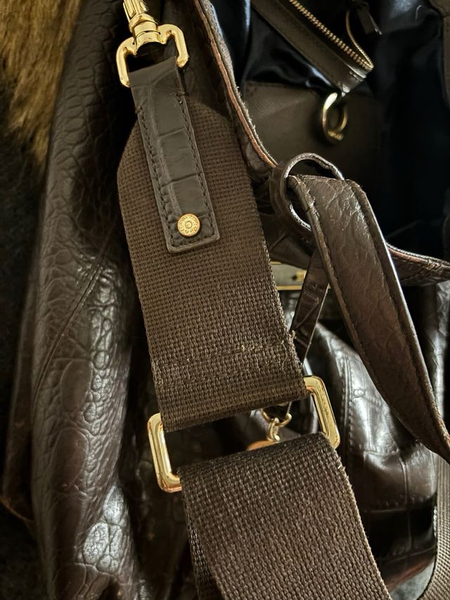 Bolso Tote DKNY Cocodrilo Marrón