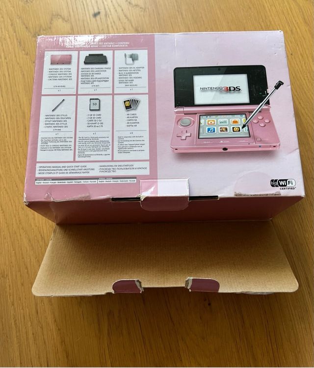 Caja Nintendo 3DS Rosa Vacía Completa
