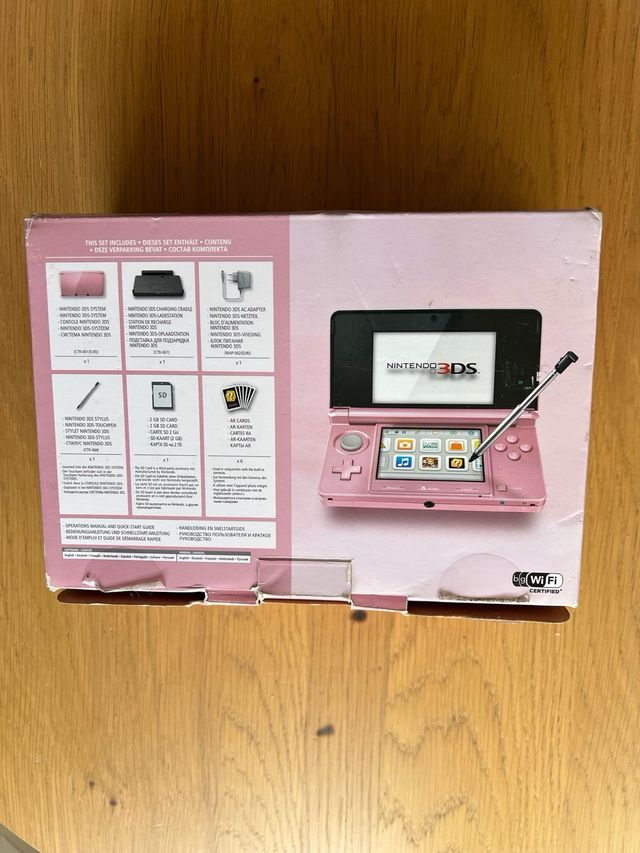 Caja Nintendo 3DS Rosa Vacía Completa