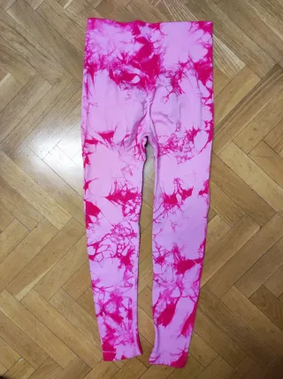Mallas de gimnasio efecto tie-dye rosa