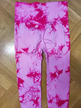 Mallas de gimnasio efecto tie-dye rosa