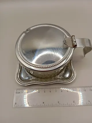 Portaformaggio in vetro e acciaio inox vintage